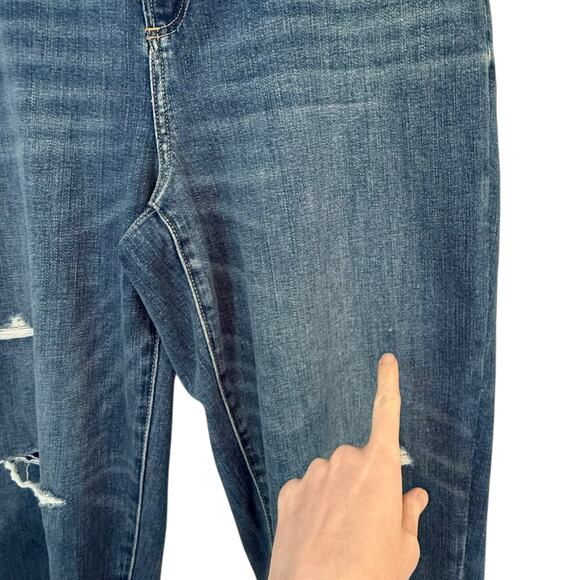 Chico’s High Rise Distressed Straight Leg Crop Jeans Size 14 - Picture 6 of 10